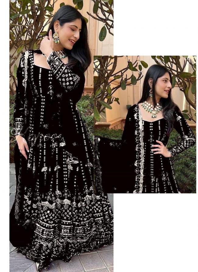 Georgette Black Festival Wear Embroidery Work Readymade Sharara Suit